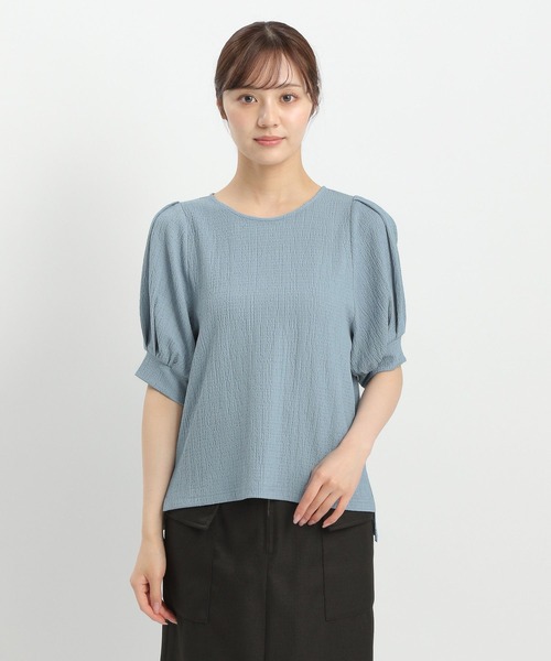 Andemiu(アンデミュウ)の「バックジップソデタックカットソー575210(Tシャツ/カットソー・レディース・ブルー/ホワイト/ブラック・FREE)」の18枚目の写真