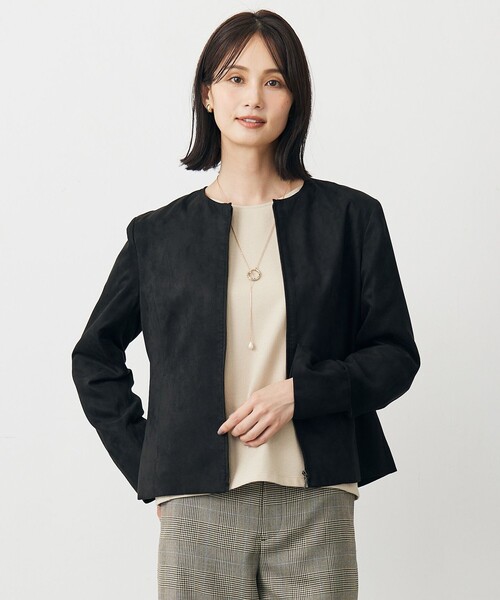 J.PRESS Ladies(J.プレス レディス)の「ライトマイクロスエード ブルゾン(ブルゾン・レディース・ベージュ系/ブラウン系/ブラック系・S/XS)」の2枚目の写真