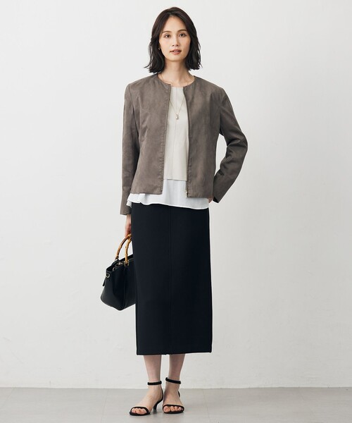 J.PRESS Ladies(J.プレス レディス)の「ライトマイクロスエード ブルゾン(ブルゾン・レディース・ベージュ系/ブラウン系/ブラック系・S/XS)」の6枚目の写真