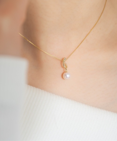 即購入可【送料無料】K18 ダイヤモンド・パールネックレス TASAKI タサキ K18 0.05ct ダイヤモンド / 4.2mm 5連ベビー