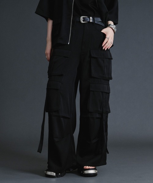 Ellno Loset（エルノロゼット）の「ダブルカーゴポケットコードツキパンツ【セットアップ対応】（カーゴパンツ・メンズ・ブルーグレー/ブラック・SMALL/MEDIUM/LARGE/X-SMALL）」の4枚目の写真