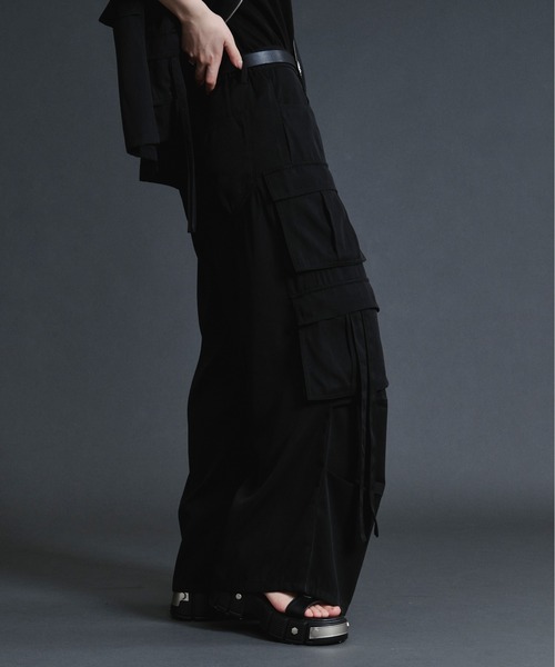 Ellno Loset（エルノロゼット）の「ダブルカーゴポケットコードツキパンツ【セットアップ対応】（カーゴパンツ・メンズ・ブルーグレー/ブラック・SMALL/MEDIUM/LARGE/X-SMALL）」の6枚目の写真