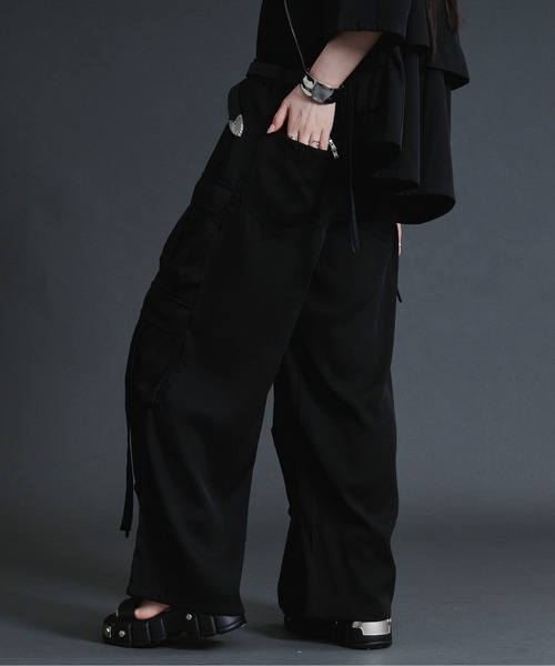 Ellno Loset（エルノロゼット）の「ダブルカーゴポケットコードツキパンツ【セットアップ対応】（カーゴパンツ・メンズ・ブルーグレー/ブラック・SMALL/MEDIUM/LARGE/X-SMALL）」の8枚目の写真