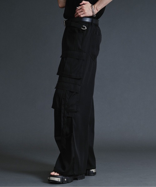 Ellno Loset（エルノロゼット）の「ダブルカーゴポケットコードツキパンツ【セットアップ対応】（カーゴパンツ・メンズ・ブルーグレー/ブラック・SMALL/MEDIUM/LARGE/X-SMALL）」の13枚目の写真