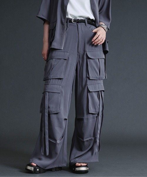 Ellno Loset（エルノロゼット）の「ダブルカーゴポケットコードツキパンツ【セットアップ対応】（カーゴパンツ・メンズ・ブルーグレー/ブラック・SMALL/MEDIUM/LARGE/X-SMALL）」の19枚目の写真