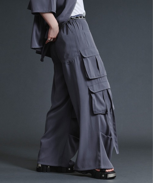 Ellno Loset（エルノロゼット）の「ダブルカーゴポケットコードツキパンツ【セットアップ対応】（カーゴパンツ・メンズ・ブルーグレー/ブラック・SMALL/MEDIUM/LARGE/X-SMALL）」の20枚目の写真