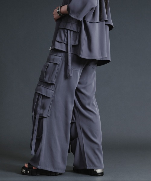 Ellno Loset（エルノロゼット）の「ダブルカーゴポケットコードツキパンツ【セットアップ対応】（カーゴパンツ・メンズ・ブルーグレー/ブラック・SMALL/MEDIUM/LARGE/X-SMALL）」の21枚目の写真