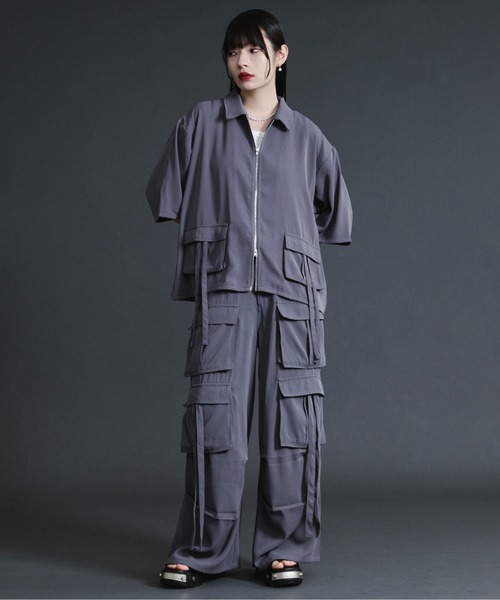 Ellno Loset（エルノロゼット）の「ダブルカーゴポケットコードツキパンツ【セットアップ対応】（カーゴパンツ・メンズ・ブルーグレー/ブラック・SMALL/MEDIUM/LARGE/X-SMALL）」の22枚目の写真