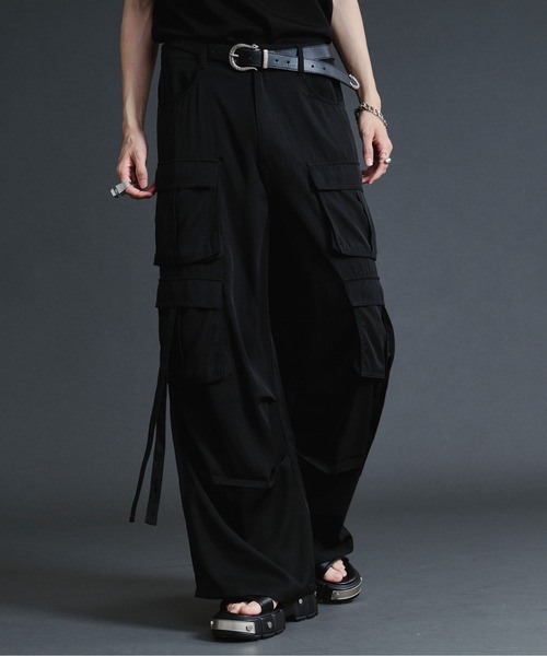 Ellno Loset（エルノロゼット）の「ダブルカーゴポケットコードツキパンツ【セットアップ対応】（カーゴパンツ・メンズ・ブルーグレー/ブラック・SMALL/MEDIUM/LARGE/X-SMALL）」の3枚目の写真