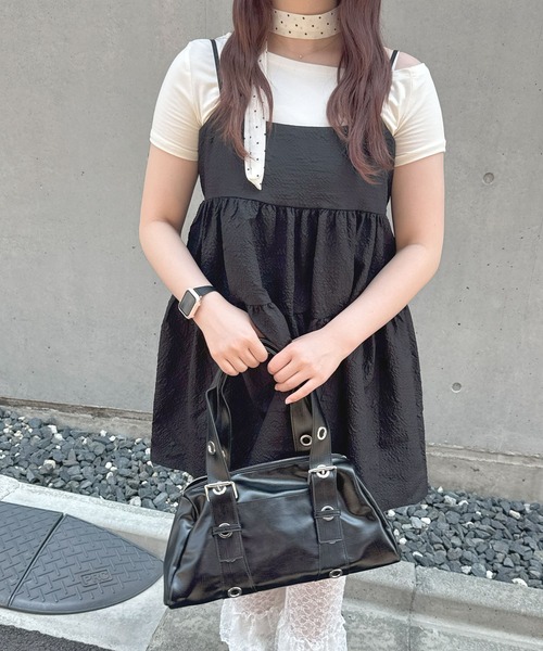 frunco（フランコ）の「ジャガードAラインチュニック（チュニック・レディース・ホワイト/ピンク/ブラック・FREE）」の2枚目の写真