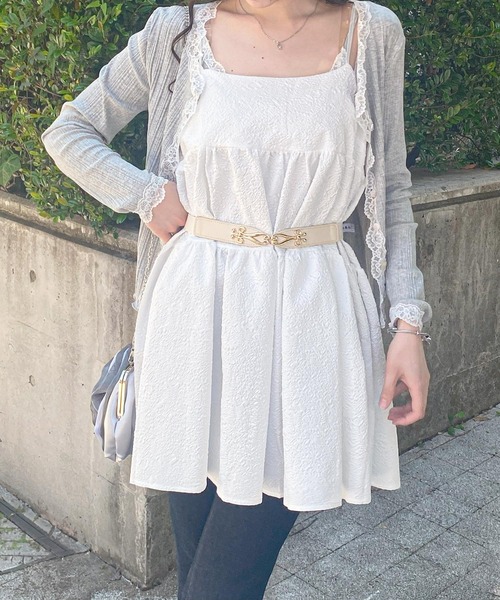 frunco（フランコ）の「ジャガードAラインチュニック（チュニック・レディース・ホワイト/ピンク/ブラック・FREE）」の9枚目の写真