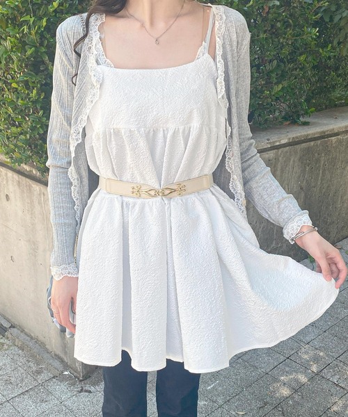 frunco（フランコ）の「ジャガードAラインチュニック（チュニック・レディース・ホワイト/ピンク/ブラック・FREE）」の8枚目の写真