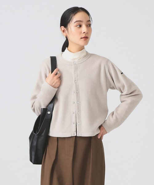 Ray BEAMS（レイビームス）の「ORCIVAL / フリース クルーネック カーディガン（カーディガン/ボレロ・レディース・サックスブルー/グレー/ピンク/ベージュ・2）」の2枚目の写真