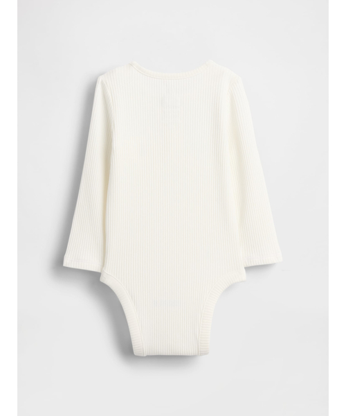 GAP（ギャップ）の「はじめてのお気に入り 細リブ ボディスーツ (ベビー)（ロンパース・キッズ・オフホワイト・80ｃｍ/90cm/70cm/50cm/60cm）」の2枚目の写真