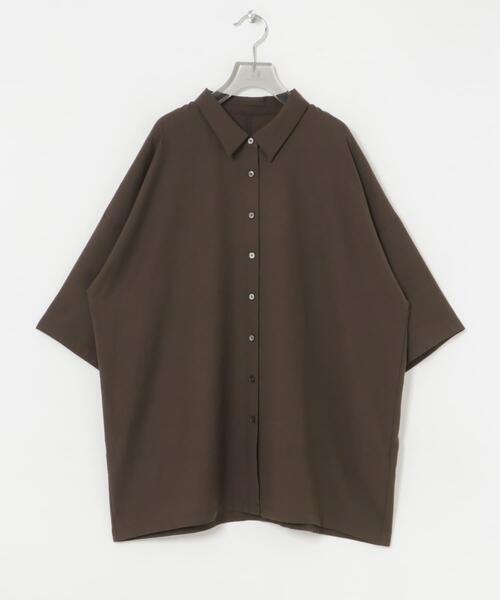 【アーバンリサーチ】ハーフスリーブシアーワイドシャツ ブラウン 美品 URBAN RESEARCH｜ハーフスリーブシアーワイドシャツ | Rakuten