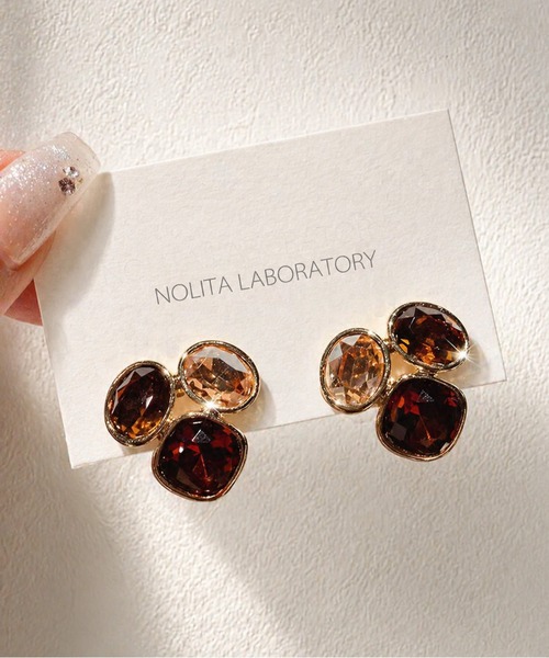 NOLITA LABORATORY(ノリータラボラトリー)の「【 NOLITA / ノリータ 】3ビーズ ピアス(ピアス(両耳用)・レディース・ゴールド・FREE)」の5枚目の写真