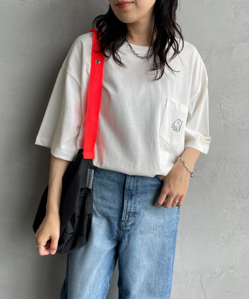 NORDISK（ノルディスク）の「[NORDISK/ノルディスク] 別注 ワンポイント刺繍 ポケットTシャツ（Tシャツ/カットソー・レディース・チャコールグレー/ホワイト/ブラック・48/46/44/50）」の4枚目の写真