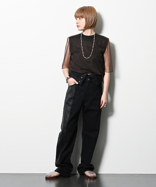 CITY SHOP メッシュトップス ブラック MESH Tシャツ（Tシャツ/カットソー）｜CITYSHOP（シティー