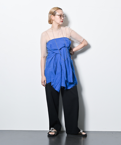 CITYSHOP(シティーショップ)の「MESH Tシャツ(Tシャツ/カットソー・レディース・ブラック/ベージュ/ブラウン・FREE)」の14枚目の写真