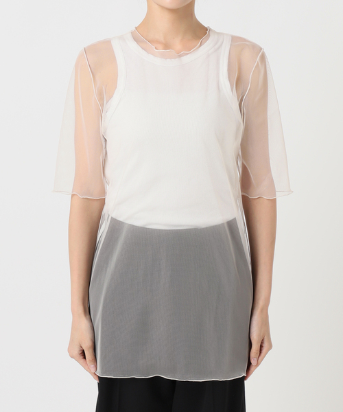 CITYSHOP(シティーショップ)の「MESH Tシャツ(Tシャツ/カットソー・レディース・ブラック/ベージュ/ブラウン・FREE)」の12枚目の写真