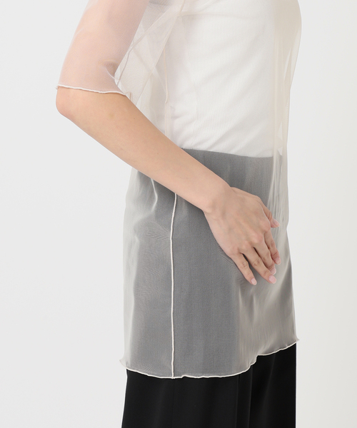 CITYSHOP(シティーショップ)の「MESH Tシャツ(Tシャツ/カットソー・レディース・ブラック/ベージュ/ブラウン・FREE)」の7枚目の写真