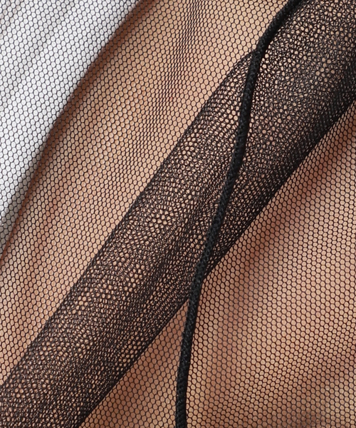 CITYSHOP(シティーショップ)の「MESH Tシャツ(Tシャツ/カットソー・レディース・ブラック/ベージュ/ブラウン・FREE)」の4枚目の写真