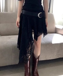 HALEY PESCA（ヘーリーペスカ）の「HALEY PESCA/アシンメトリー　レーススカート（スカート）」