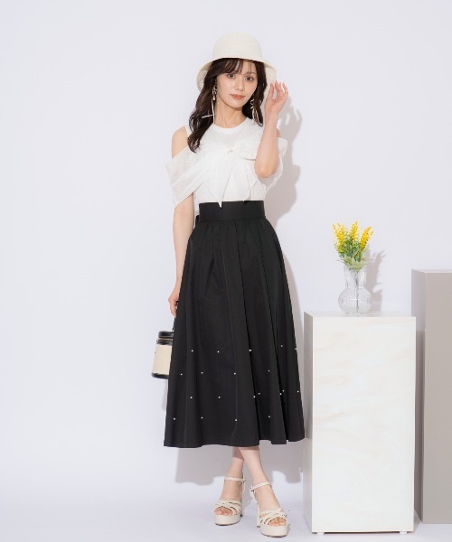 WILLSELECTION（ウィルセレクション）の「リボンレイヤードカットトップス（Tシャツ/カットソー・レディース・ブラック/ピンク/オフホワイト・FREE）」の10枚目の写真