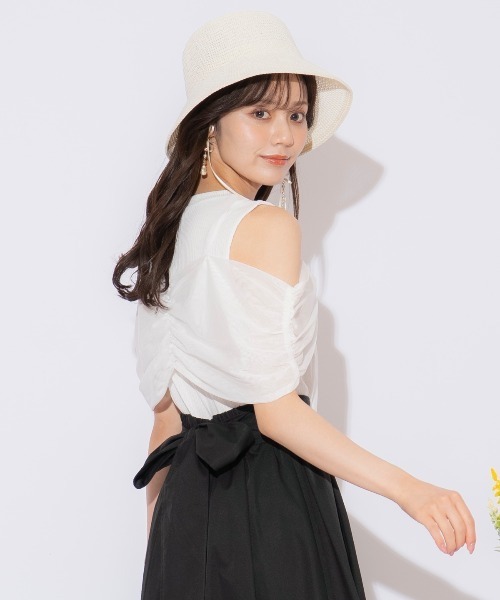 WILLSELECTION（ウィルセレクション）の「リボンレイヤードカットトップス（Tシャツ/カットソー・レディース・ブラック/ピンク/オフホワイト・FREE）」の12枚目の写真