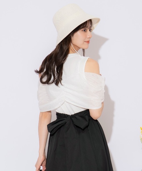 WILLSELECTION（ウィルセレクション）の「リボンレイヤードカットトップス（Tシャツ/カットソー・レディース・ブラック/ピンク/オフホワイト・FREE）」の13枚目の写真