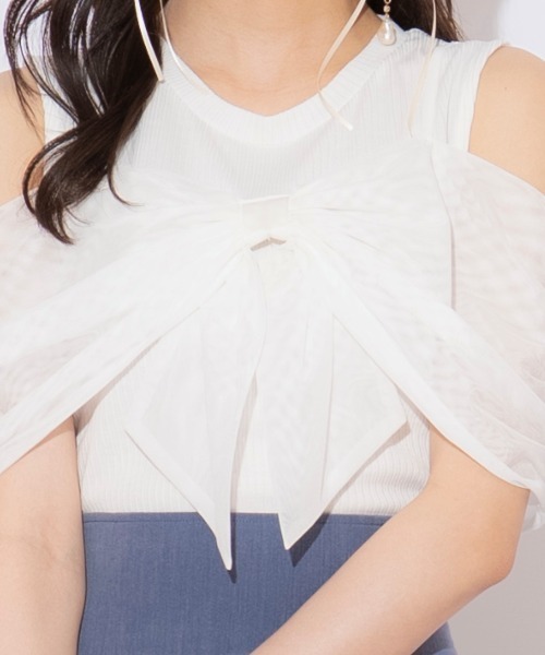 WILLSELECTION（ウィルセレクション）の「リボンレイヤードカットトップス（Tシャツ/カットソー・レディース・ブラック/ピンク/オフホワイト・FREE）」の14枚目の写真