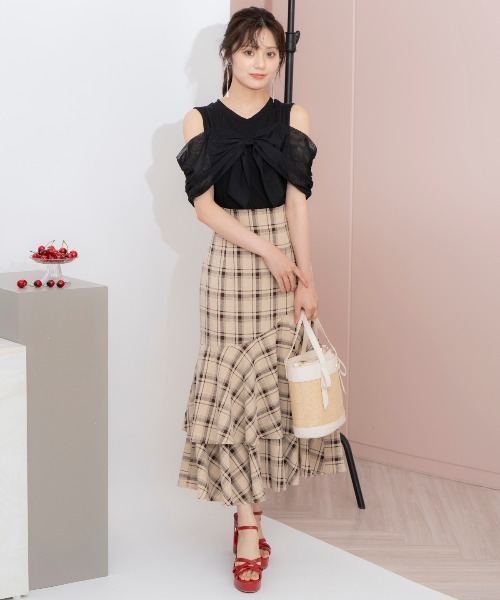 WILLSELECTION（ウィルセレクション）の「リボンレイヤードカットトップス（Tシャツ/カットソー・レディース・ブラック/ピンク/オフホワイト・FREE）」の18枚目の写真