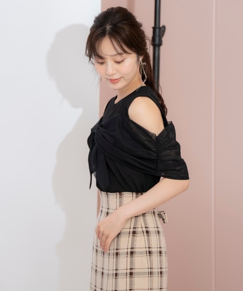 WILLSELECTION（ウィルセレクション）の「リボンレイヤードカットトップス（Tシャツ/カットソー・レディース・ブラック/ピンク/オフホワイト・FREE）」の20枚目の写真