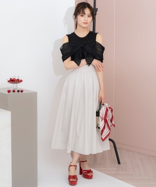 WILLSELECTION（ウィルセレクション）の「リボンレイヤードカットトップス（Tシャツ/カットソー・レディース・ブラック/ピンク/オフホワイト・FREE）」の22枚目の写真