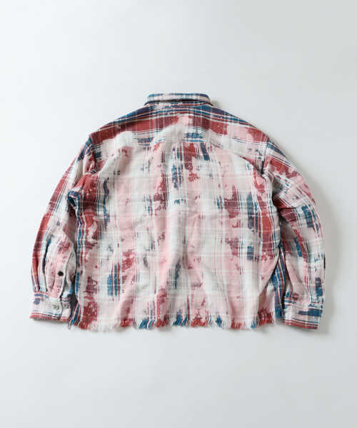 Journal Standard TRISECT（トライセクト）の「TRISECT2 / ネル ファット クラッシュ チェック シャツ（シャツ/ブラウス・メンズ・ベージュ/ブルー系その他/レッド・SMALL/MEDIUM/LARGE）」の4枚目の写真