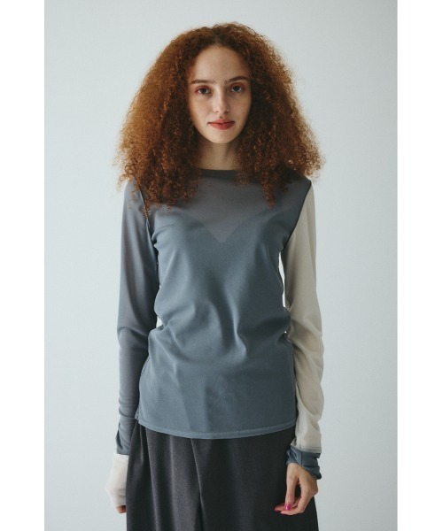 Crew neck mesh inner tops クルーネックメッシュインナートップス（T