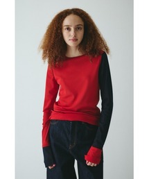 美品 !! HeRIN.CYE / ワッフルトップス / レッド HeRIN.CYE | Ponte balloon sleeve tops (Tシャツ・カットソー