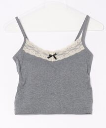 [NARULA/ナルラ]カップ付き レーストリム リボンキャミソール(CZ)