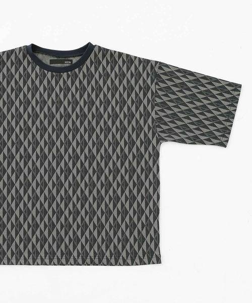 MDR(エムディアール)の「ジオメトリック柄ニットソー半袖Tシャツ(Tシャツ/カットソー・メンズ・ブラック/ベージュ・M/L)」の14枚目の写真