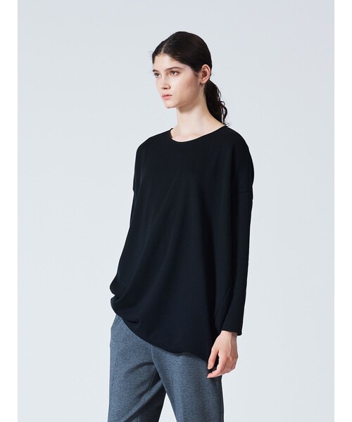 mizuiroind（ミズイロインド）の「mizuiro ind クルーネックコクーンプルオーバー（Tシャツ/カットソー・レディース・ネイビー/ベージュ/オフホワイト/グレー/ブラック/ライトグレー・FREE）」の14枚目の写真