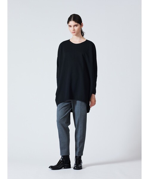 mizuiroind（ミズイロインド）の「mizuiro ind クルーネックコクーンプルオーバー（Tシャツ/カットソー・レディース・ネイビー/ベージュ/オフホワイト/グレー/ブラック/ライトグレー・FREE）」の17枚目の写真