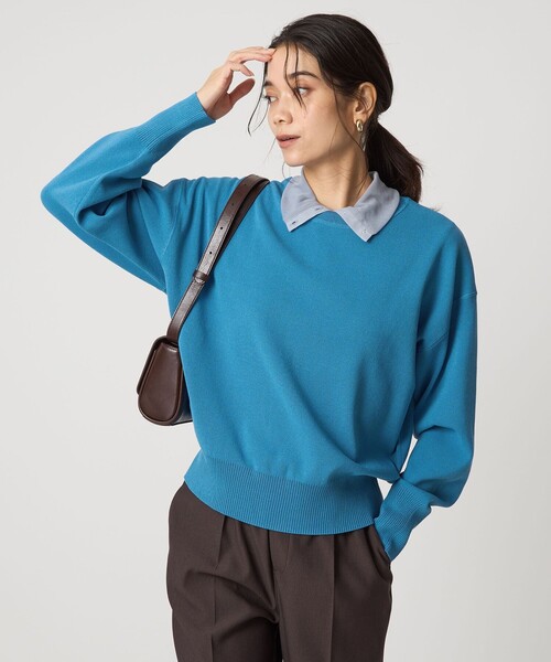 FPA　ニットセーター　パッチワーク　フリンジ　ミントグリーン　オーバーサイズ FPA ニットセーター パッチワーク フリンジ ミントグリーン