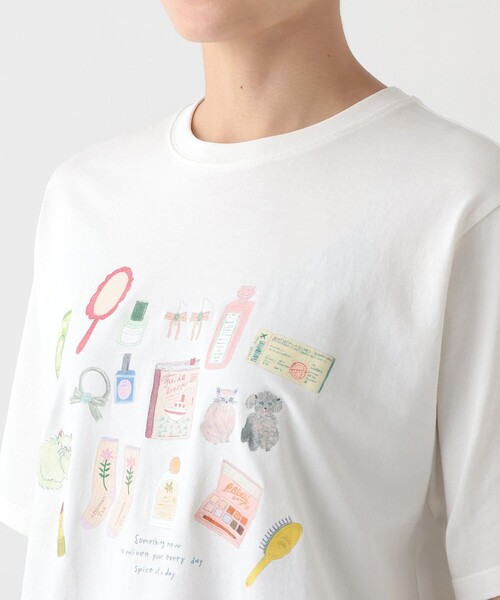 Afternoon Tea（アフタヌーンティー）の「トラベルプリントTシャツ/宮嵜蘭（Tシャツ/カットソー・レディース・オフホワイト・MEDIUM）」の5枚目の写真
