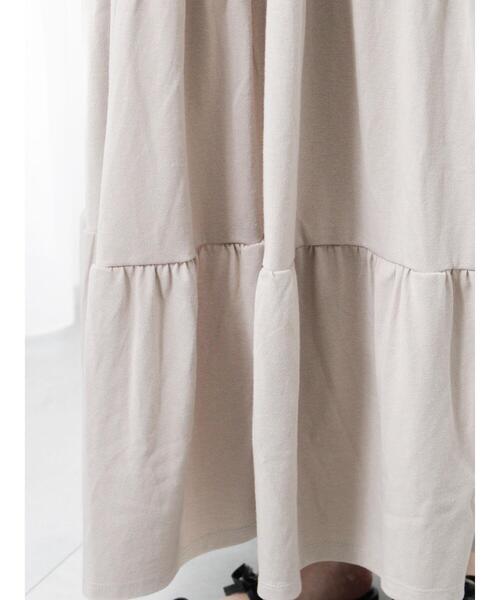 Te chichi TERRASSE（テチチテラス）の「ティアードカットワンピース（ワンピース・レディース・ベージュ/ブラック/グレー・F）」の6枚目の写真