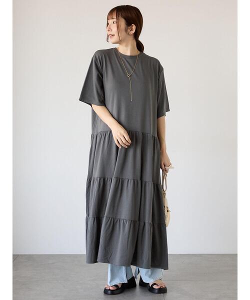 Te chichi TERRASSE（テチチテラス）の「ティアードカットワンピース（ワンピース・レディース・ベージュ/ブラック/グレー・F）」の17枚目の写真