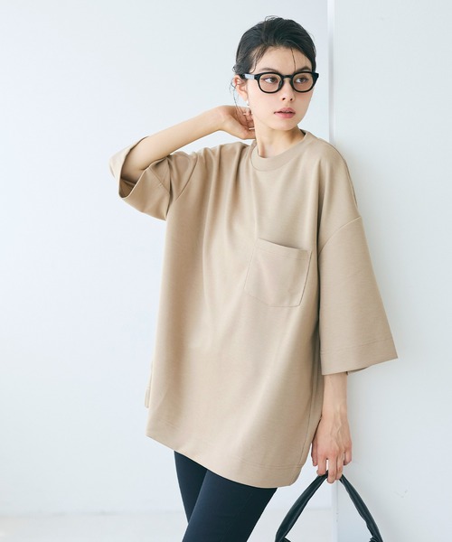 coca(coca)(コカ)の「コットンタッチダブルクロスビッグTシャツ(Tシャツ/カットソー・メンズ・ベージュ/チャコール・XL/M/L)」の10枚目の写真
