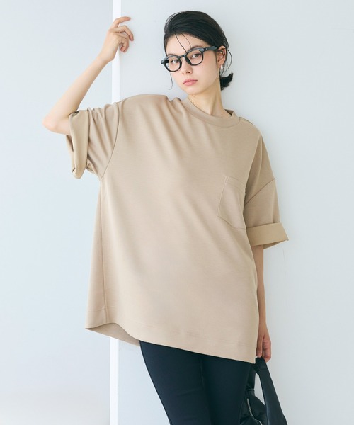 coca(coca)(コカ)の「コットンタッチダブルクロスビッグTシャツ(Tシャツ/カットソー・メンズ・ベージュ/チャコール・XL/M/L)」の13枚目の写真