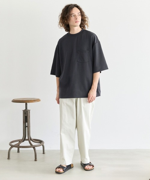 coca(coca)(コカ)の「コットンタッチダブルクロスビッグTシャツ(Tシャツ/カットソー・メンズ・ベージュ/チャコール・XL/M/L)」の14枚目の写真