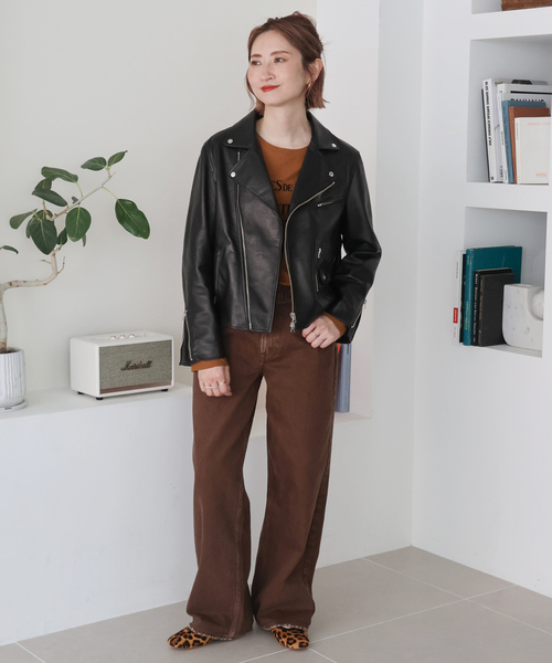 Spick & Span（スピックアンドスパン）の「TICCA / ティッカ ダブルライダースジャケット（ライダースジャケット・レディース・ブラック・LARGE）」の2枚目の写真