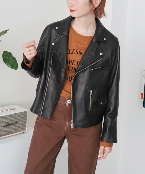 Spick & Span（スピックアンドスパン）の「TICCA / ティッカ ダブルライダースジャケット（ライダースジャケット・レディース・ブラック・LARGE）」の3枚目の写真